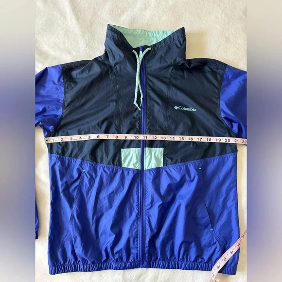 columbia lightweight blue navy breathable full zip jacket windbreaker women’s m - Picture 5 of 10